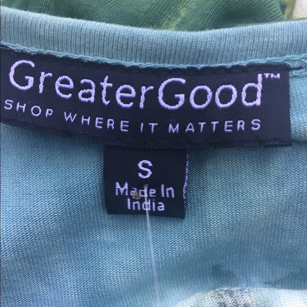 Greater Good , short sleeve tie dyed green t- top - Picture 3 of 8